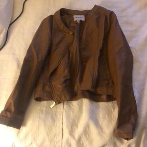 Brown leather jacket